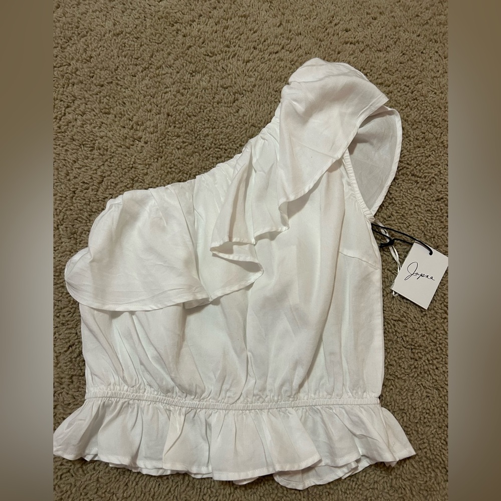 NWT One Shoulder Ruffle Sleeve Top